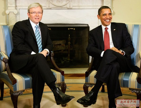 奥巴马与陆克文——Photo by Alex Wong
