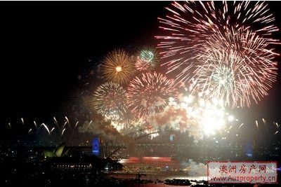 2010年新年夜烟花现场（澳联社）
