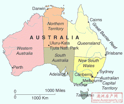 澳大利亚六大州两大领地的基本介绍